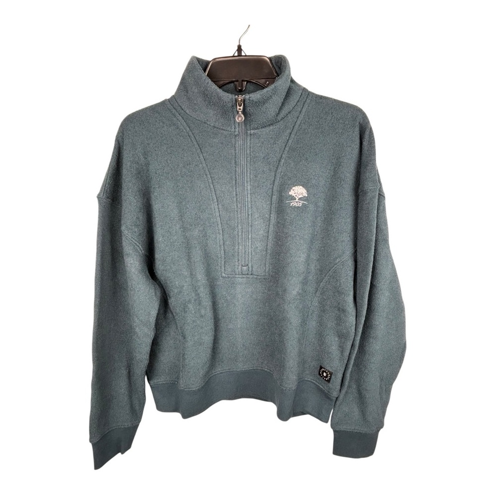 Linksoul Pullover Womens Small Blue Half Zip Sweater 1905 Golf Terry Cloth